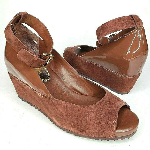Vince Camuto Shoes - Vince Camuto Wedges Patent Suede Leather Size 7